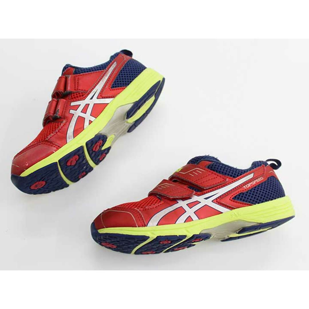 asics(アシックス)の【値下げ!】▼アシックス/asics ▼19.5cm スニーカー/シューズ/靴 レッド×ブルー 【中古】 子供 キッズ kids  男の子  春夏秋冬 501132 shoes キッズ/ベビー/マタニティのキッズ靴/シューズ(15cm~)(スニーカー)の商品写真