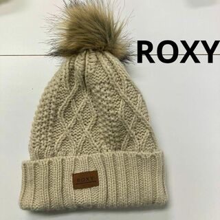 ロキシー(Roxy)のROXY ニット帽　ボンボン　古着女子　ファー(ニット帽/ビーニー)