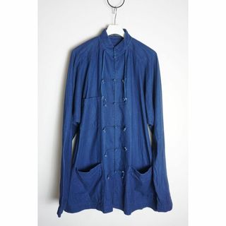 ヨウジヤマモトプールオム(Yohji Yamamoto POUR HOMME)の美品20SS ヨウジヤマモト チャイナ シャツ ジャケット 青1115N▲(シャツ)