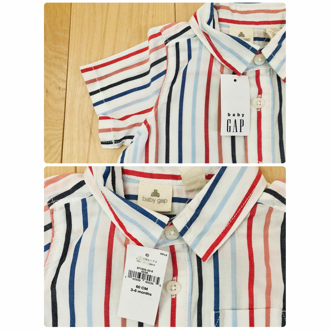 babyGAP(ベビーギャップ)のギャップ　baby gap  ロンパース　ショートオール　半袖　子供服60 キッズ/ベビー/マタニティのベビー服(~85cm)(ロンパース)の商品写真