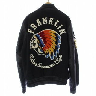 フランクリンアンドマーシャル(FRANKLIN&MARSHALL)のFRANKLIN&MARSHALL スタジャン 袖レザー ワッペン M 黒(スカジャン)