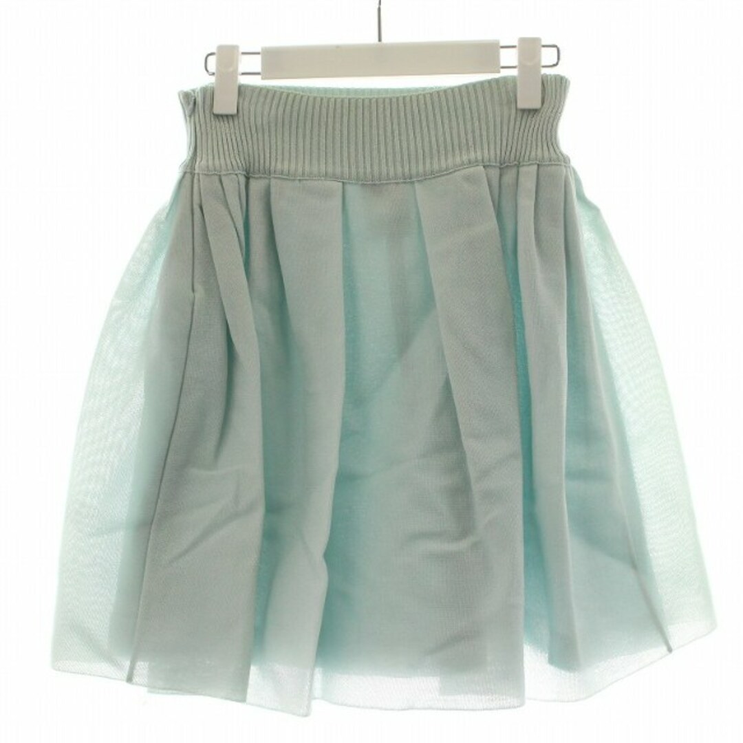 CHANEL(シャネル)のシャネル 13C ココマーク フレアスカート バックプリーツ 38 M 水色 レディースのスカート(ひざ丈スカート)の商品写真
