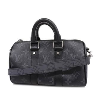 ルイヴィトン(LOUIS VUITTON)の【4gb1411】ルイヴィトン ショルダーバッグ/モノグラム・エクリプス/キーポルバンドリエール25/M46271/ブラック/グレー【中古】メンズ(ショルダーバッグ)