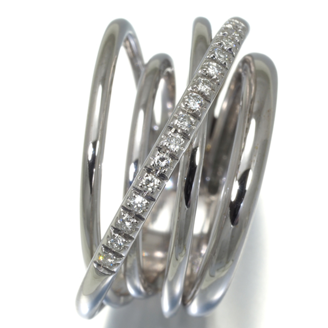 PonteVecchio(ポンテヴェキオ)のポンテヴェキオ リング ダイヤ ダイヤモンド 0.10ct クロスライン 10号 K18WG  レディースのアクセサリー(リング(指輪))の商品写真