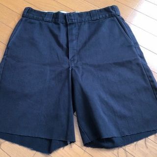 ディッキーズ(Dickies)のディッキーズ　ワークパンツ カットオフ　USA製  ブラック　34インチ (ショートパンツ)