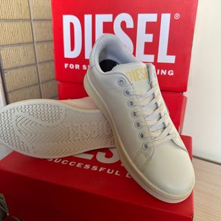 DIESEL - EU40 ディーゼル　【ユーズド加工】ローカット　レザースニーカー　オフホワイト