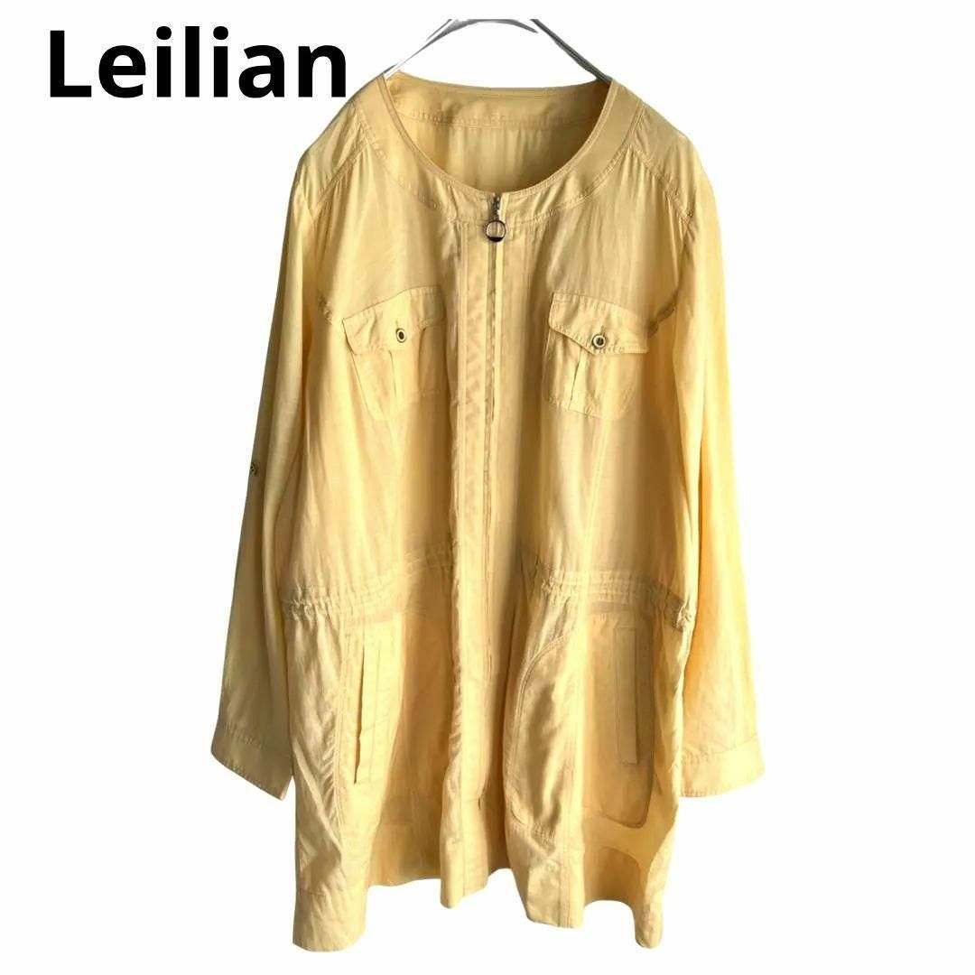 leilian(レリアン)のLeilian レリアン ノーカラー スプリングコート 17＋ プラスサイズ レディースのジャケット/アウター(トレンチコート)の商品写真