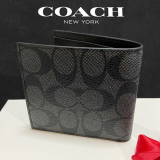 コーチ(COACH)の贈り物にも☆コーチ スリム 二つ折 財布 ミニマル　シグネチャー(折り財布)