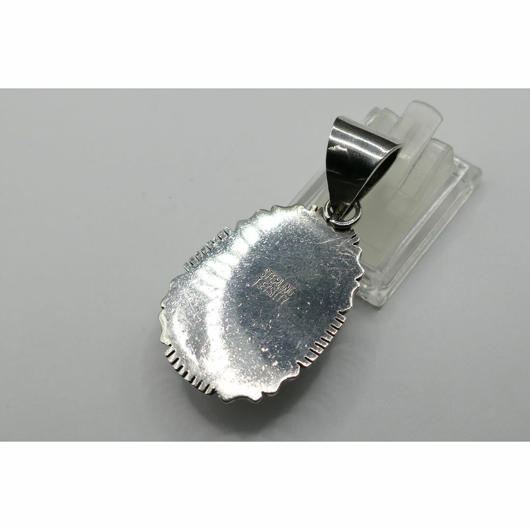 美品 ナバホ T.ETSITTY刻印 ターコイズ ネックレス トップ 美品 ナバホ T.ETSITTY刻印 ターコイズ ネックレス トップ