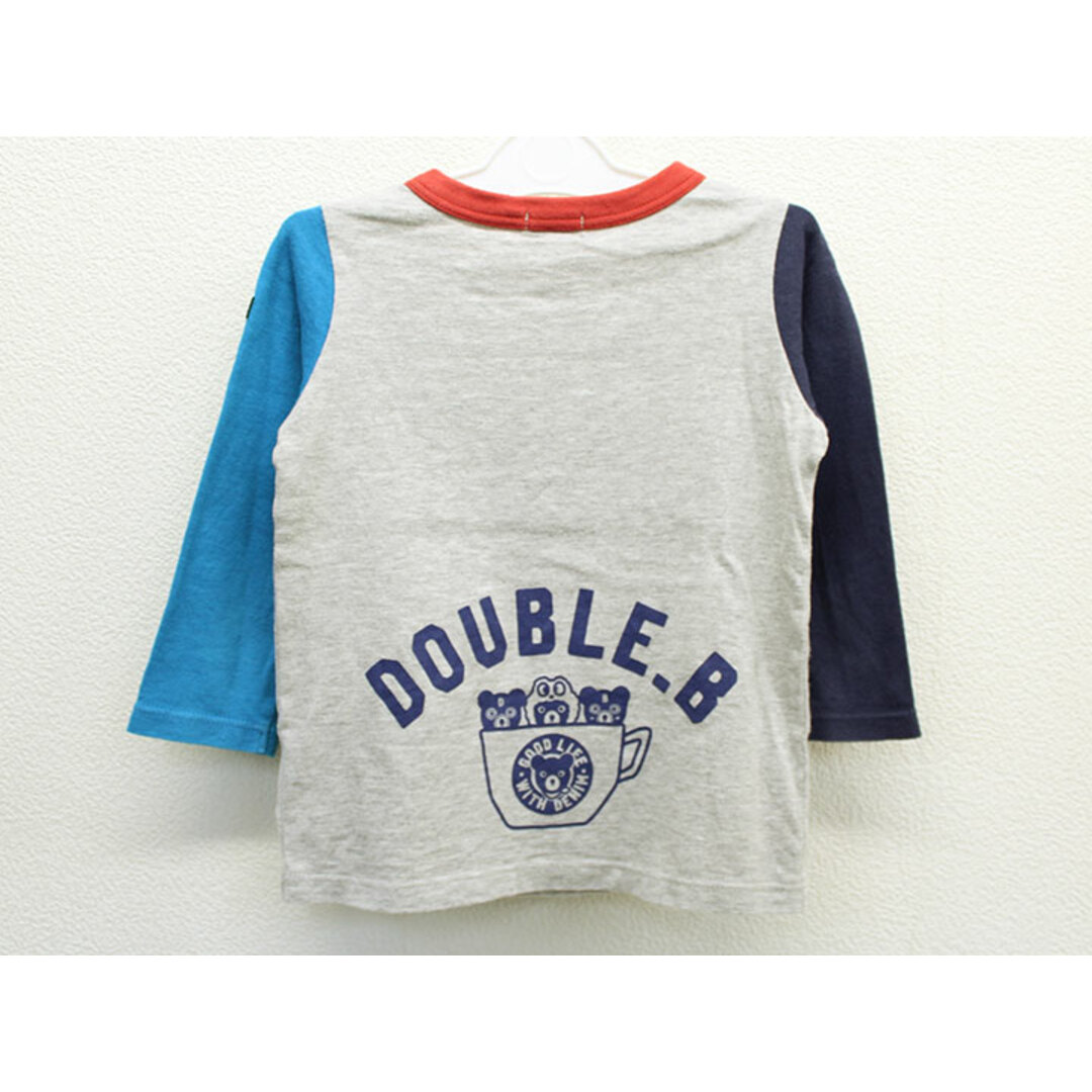 DOUBLE.B(ダブルビー)の【値下げ!】△ミキハウスダブルB/MIKIHOUSE DOUBLE.B△90cm 長袖Tシャツ/長袖カットソー/ロンT グレー系【中古】子供服 キッズ kids ベビー服 baby 男の子 春秋冬 409032 tops キッズ/ベビー/マタニティのベビー服(~85cm)(Ｔシャツ)の商品写真