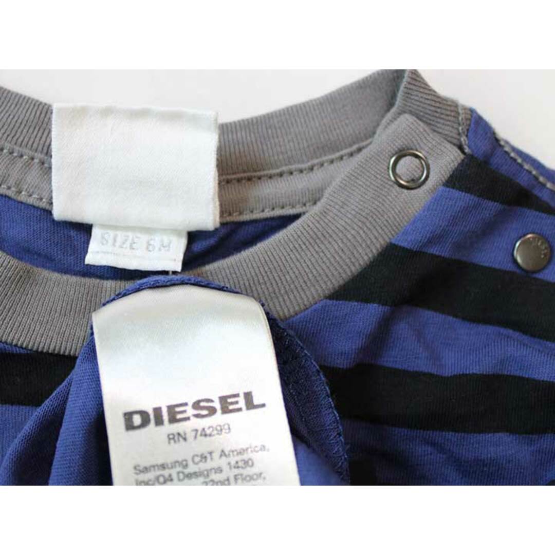 DIESEL(ディーゼル)の【値下げ!】☆ディーゼルキッズ/DIESEL kids☆70cm位 長袖Tシャツ/長袖カットソー/ロンT 青×黒 【中古】子供服 キッズ kids ベビー服 baby 男の子 春秋 122032 tops キッズ/ベビー/マタニティのベビー服(~85cm)(Ｔシャツ)の商品写真