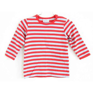 †マリメッコ/ｍarimekko†80cm 長袖Tシャツ/長袖カットソー/ロンT 赤×グレー【中古】子供服 キッズ kids ベビー服 baby 男の子 女の子 春秋 tops 612042