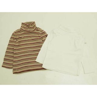 【値下げ!】◇ベベ/BeBe◇90cm 長袖Tシャツ/長袖カットソー/ロンT2点set 白＆マルチカラー【中古】【ネット限定】子供 キッズ kids ベビー baby 女の子 春秋 713032 tops(Ｔシャツ)