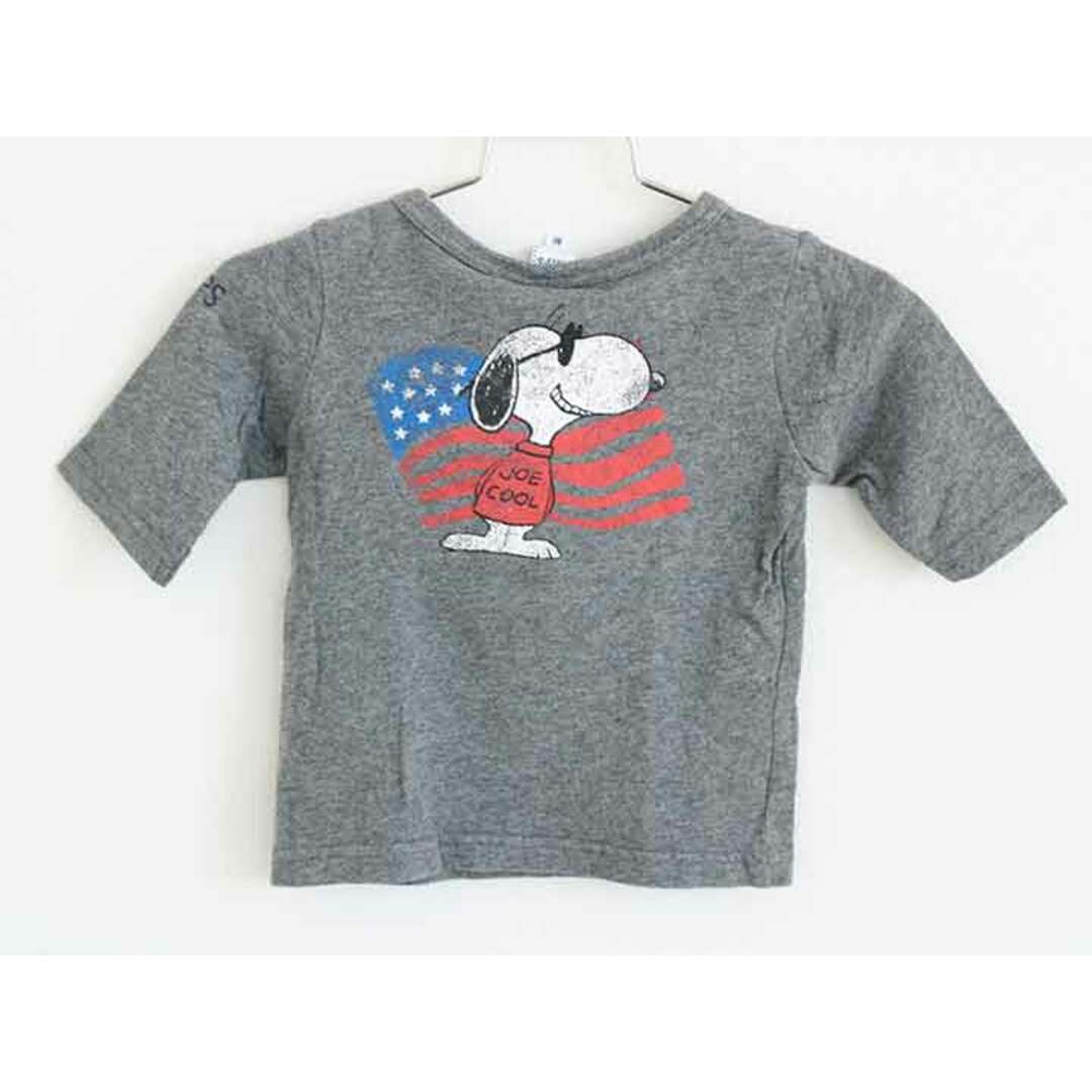 SHIPS(シップス)の†シップス/SHIPS kids†80cm 七分袖Tシャツ/七分袖カットソー/ロンT グレー スヌーピーコラボ【中古】子供服 キッズ kids ベビー服 baby 男の子 女の子 春秋 tops 803042 キッズ/ベビー/マタニティのベビー服(~85cm)(Ｔシャツ)の商品写真