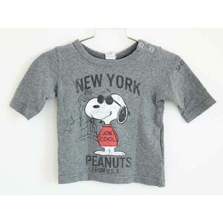 シップス(SHIPS)の†シップス/SHIPS kids†80cm 七分袖Tシャツ/七分袖カットソー/ロンT グレー スヌーピーコラボ【中古】子供服 キッズ kids ベビー服 baby 男の子 女の子 春秋 tops 803042(Ｔシャツ)