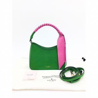 ケイトスペードニューヨーク(kate spade new york)の美品　ケイトスペード　2WAY　ショルダー　ハンドバッグ　緑　ピンク　(ハンドバッグ)