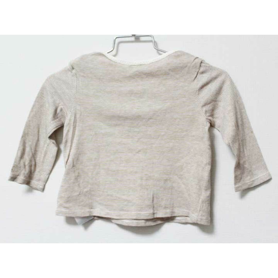 Chloe(クロエ)の【値下げ!】《クロエ/Chloe》80cm 長袖Tシャツ/長袖カットソー/ロンT 白×茶色【中古】子供服 キッズ kids ベビー服 baby 女の子 春 423032 tops キッズ/ベビー/マタニティのベビー服(~85cm)(Ｔシャツ)の商品写真