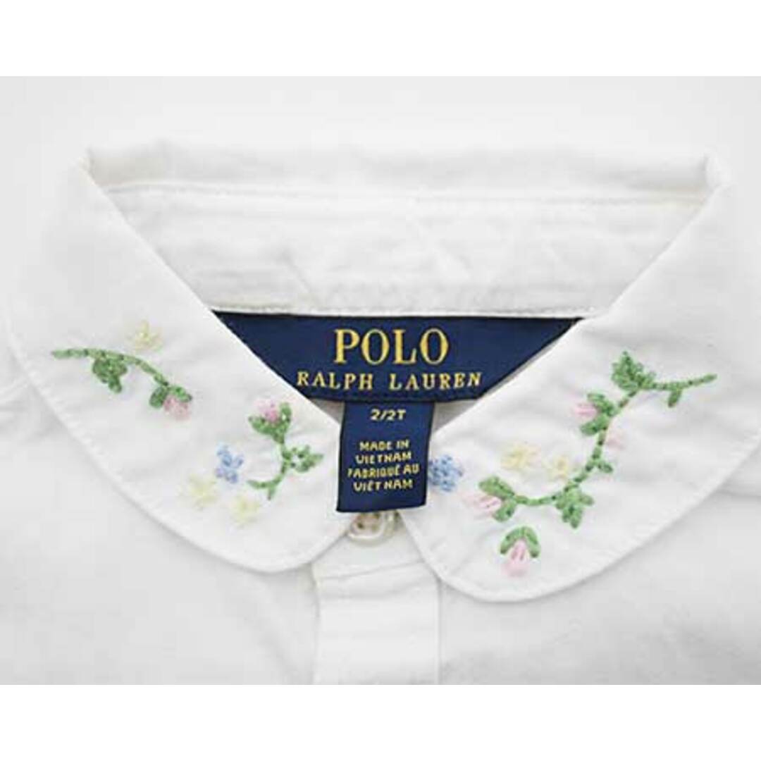 Ralph Lauren(ラルフローレン)の〓ラルフローレン/Ralph Lauren〓90cm  長袖シャツ  白【中古】 子供服 キッズ kids ベビー baby  女の子 春秋 tops 503042 キッズ/ベビー/マタニティのベビー服(~85cm)(Ｔシャツ)の商品写真