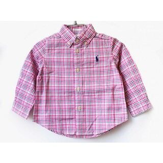 ラルフローレン(Ralph Lauren)の[ラルフローレン/Ralph Lauren]85cm 長袖シャツ ピンク×グリーン【中古】子供服 キッズ kids ベビー服 baby 男の子 春秋 tops 322042(シャツ/カットソー)