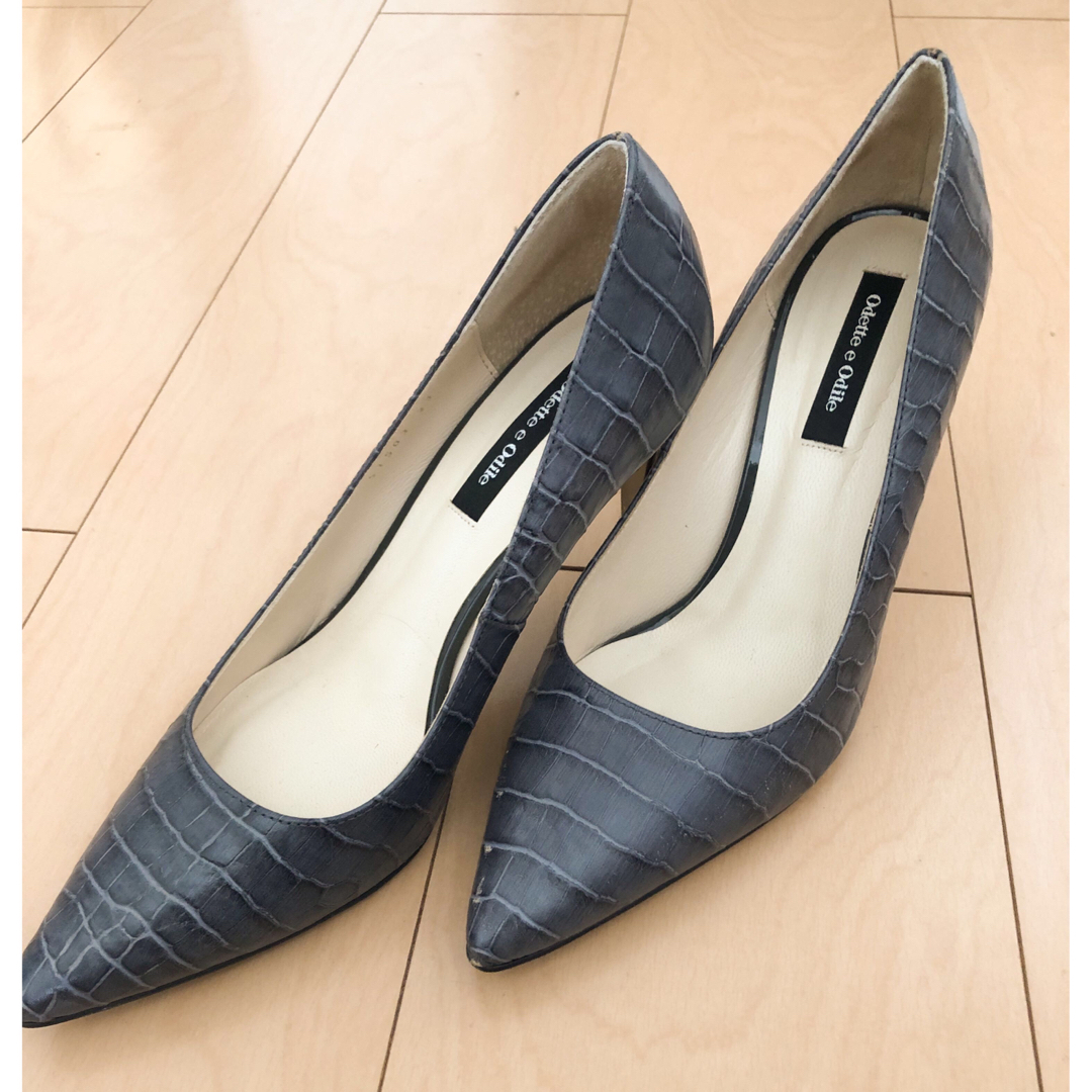 Odette e Odile(オデットエオディール)のオデットエオディール　グレーパンプス レディースの靴/シューズ(ハイヒール/パンプス)の商品写真