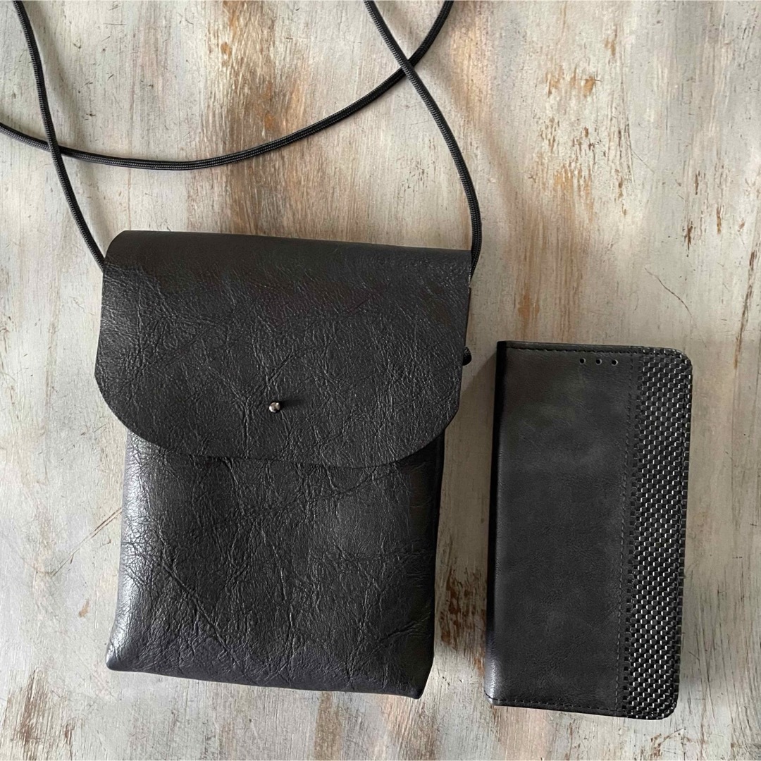 本革 ブラック ショルダーバッグ 姫路レザー スムースレザー コンビヌメ メンズのバッグ(ショルダーバッグ)の商品写真