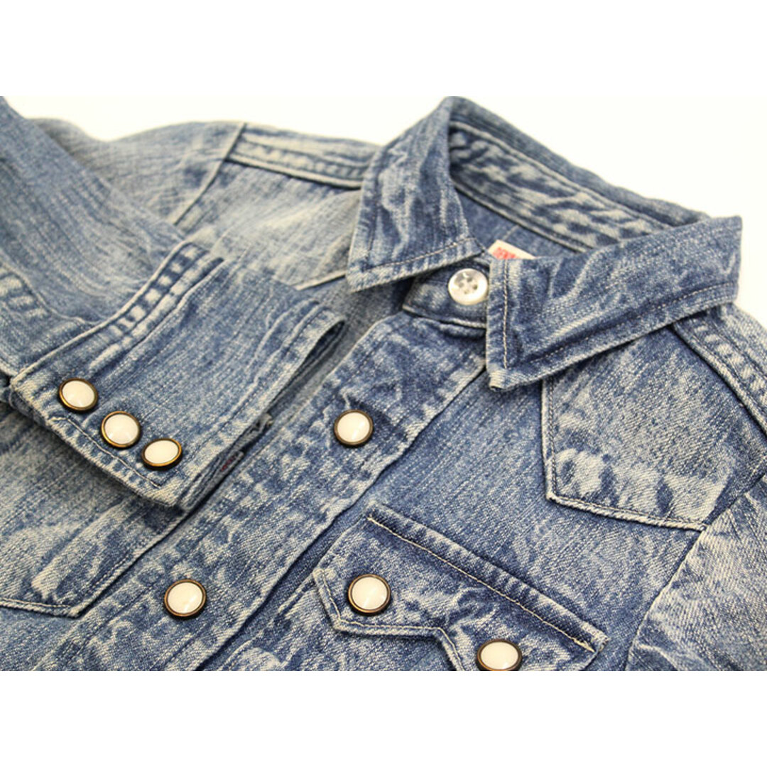 DENIM DUNGAREE(デニムダンガリー)の△デニム＆ダンガリー/DENIM DUNGAREE/D＆D△90cm 長袖デニムシャツ/ウエスタンシャツ インディゴ【中古】子供服 キッズ kids ベビー服 baby 男の子 女の子 春秋冬 409032 tops キッズ/ベビー/マタニティのベビー服(~85cm)(シャツ/カットソー)の商品写真