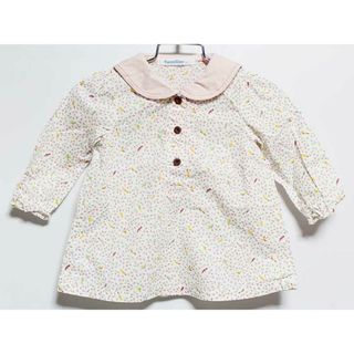 ファミリア(familiar)の‡ファミリア/familiar‡80cm 長袖ブラウス 白×ピンク【中古】子供服 キッズ kids ベビー服 baby 女の子 春 822032 tops(シャツ/カットソー)