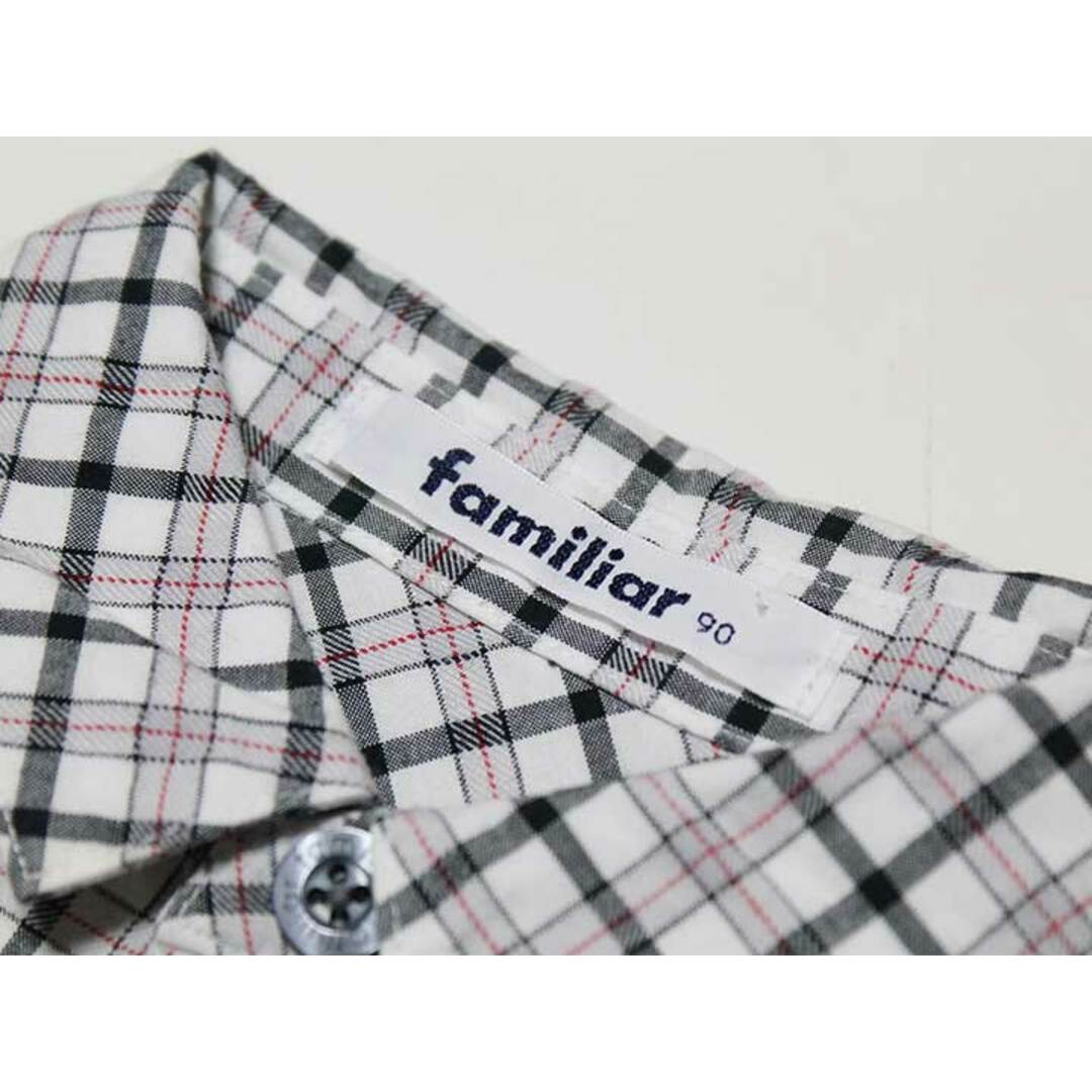 familiar(ファミリア)の【値下げ!】‡ファミリア/familiar‡90cm 長袖シャツ 白×グレー【中古】子供服 キッズ kids ベビー服 baby 男の子 春秋 822032 tops キッズ/ベビー/マタニティのベビー服(~85cm)(シャツ/カットソー)の商品写真