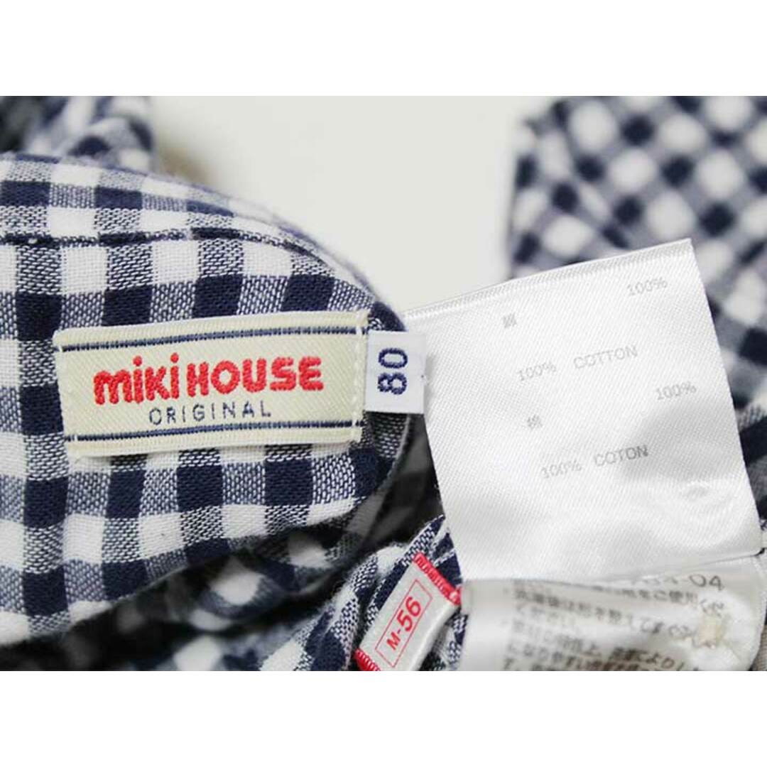 mikihouse(ミキハウス)の‡ミキハウス/mikihouse‡80cm 長袖シャツ 紺×白【中古】子供服 キッズ kids ベビー服 baby 男の子 春秋冬 tops 612042 キッズ/ベビー/マタニティのベビー服(~85cm)(シャツ/カットソー)の商品写真