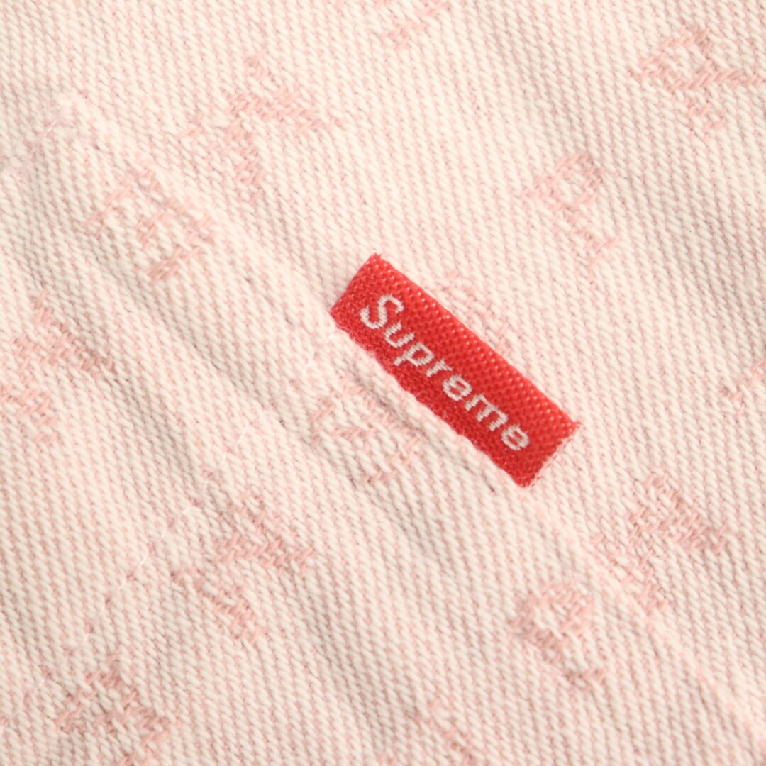 Supreme(シュプリーム)のIT5Z7BAXB1ZK Supreme シュプリーム Jacquard Logos Denim Shirt ジャガード ロゴ デニム シャツ サイズ M ピンク メンズのジャケット/アウター(Gジャン/デニムジャケット)の商品写真