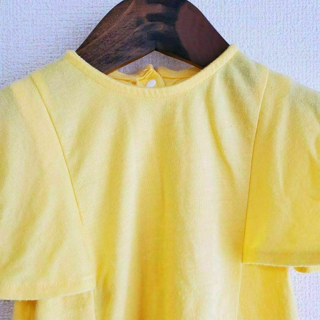 キッズ　80サイズ　Tシャツ　フリル　イエロー キッズ/ベビー/マタニティのベビー服(~85cm)(Ｔシャツ)の商品写真