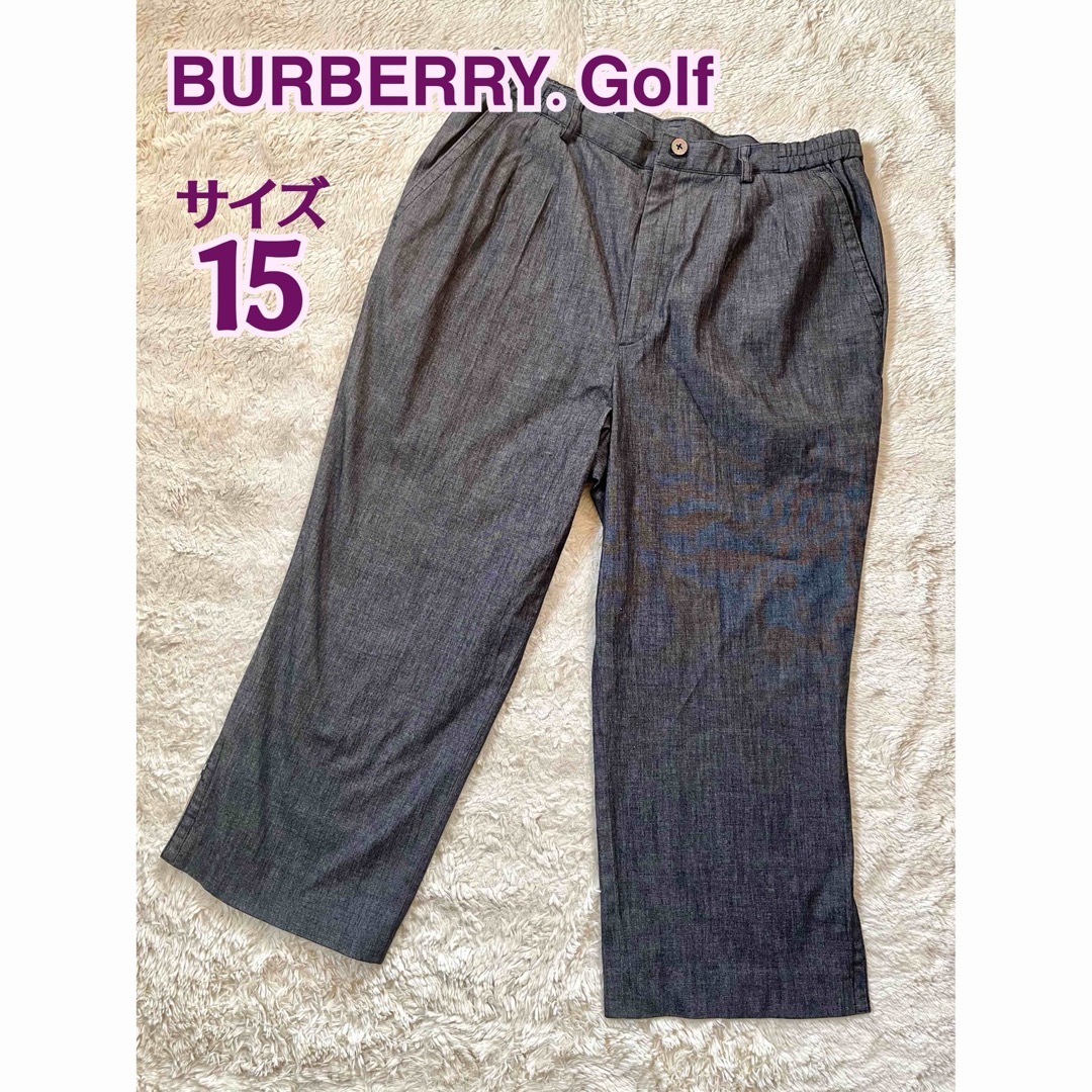 BURBERRY(バーバリー)のBURBERRY GOLF デニムカラー　クロップドパンツ  大きめ15号  レディースのパンツ(クロップドパンツ)の商品写真