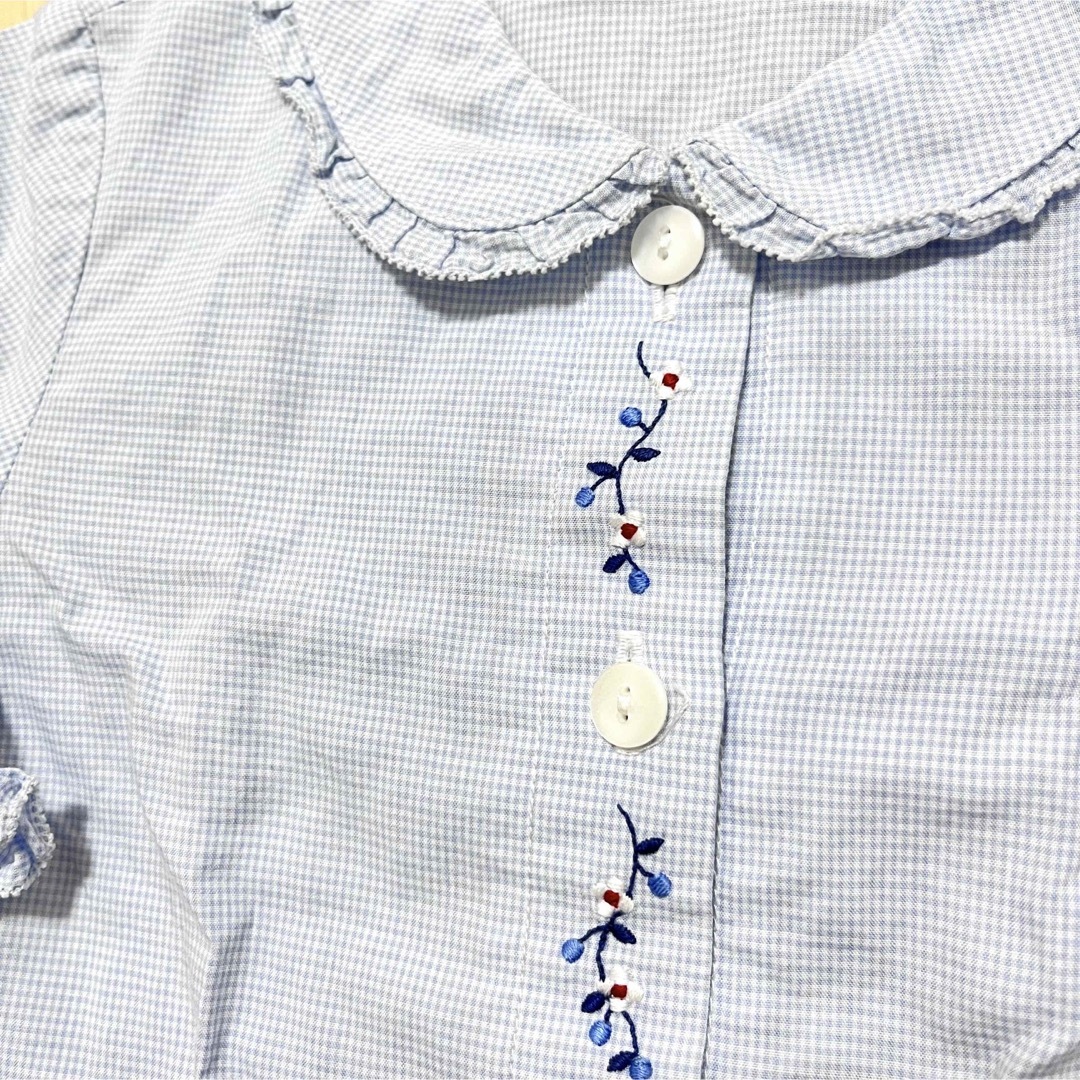 familiar(ファミリア)のfamiliar 刺繍 チェックシャツ 80 キッズ/ベビー/マタニティのベビー服(~85cm)(シャツ/カットソー)の商品写真