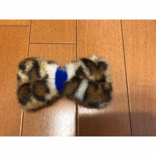 レオパード柄　リボンバレッタ　ハンドメイド(バレッタ/ヘアクリップ)