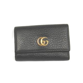 グッチ(Gucci)のグッチ キーケース GGマーモント 6連 456118 レザー ブラック ユニセックス GUCCI NA3041 中古(キーケース/名刺入れ)