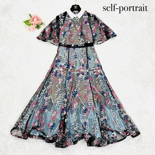 完売品✴︎セルフポートレイト　総刺繍　ロングワンピース　ドレス　花柄　ボタニカル(ロングワンピース/マキシワンピース)