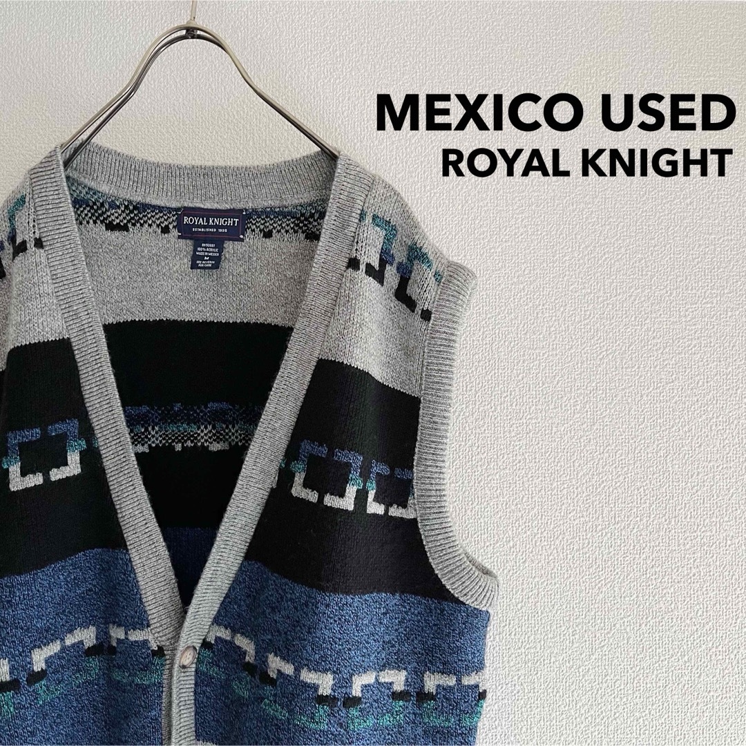 メキシコ製 “Royal Knight” Design Knit Vest メンズのトップス(ベスト)の商品写真
