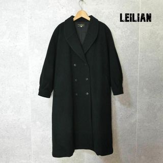 美品 Leilian ウール×カシミヤ ロング丈 ラグラン チェスターコート