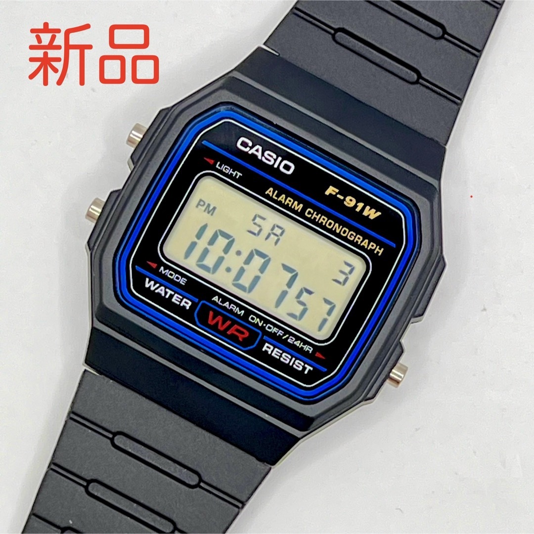 CASIO(カシオ)の郵送 新品 CASIO F-91W ブラック クォーツクロノグラフ メンズの時計(腕時計(デジタル))の商品写真