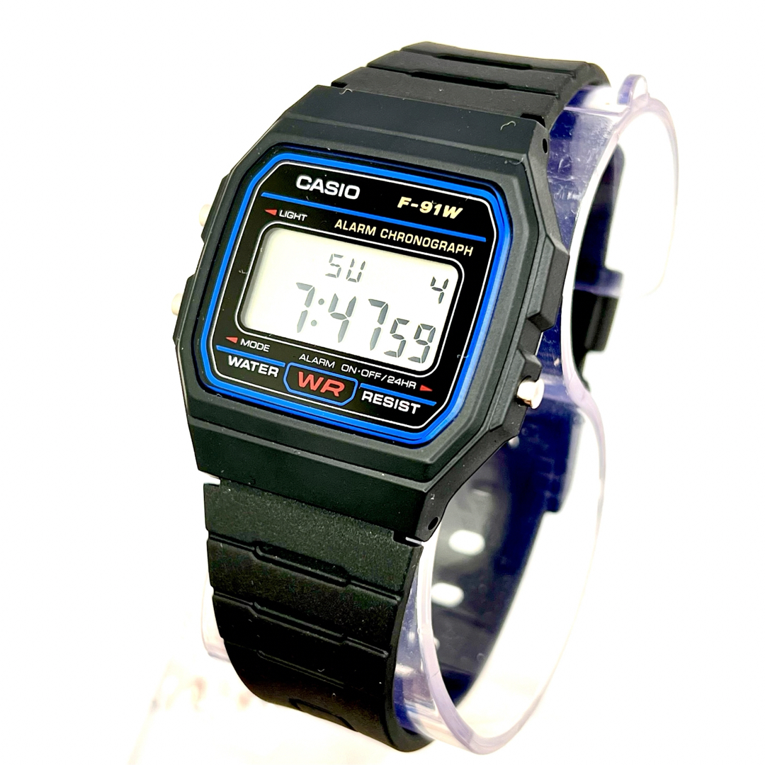 CASIO(カシオ)の郵送 新品 CASIO F-91W ブラック クォーツクロノグラフ メンズの時計(腕時計(デジタル))の商品写真