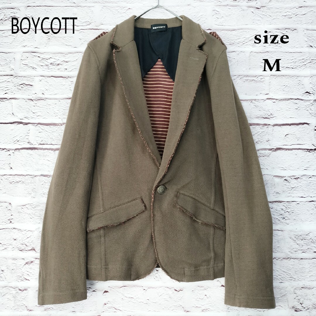 BOYCOTT(ボイコット)の【ダメージ加工】ボイコット BOYCOTT 切りっぱなし風 テーラードジャケット メンズのジャケット/アウター(テーラードジャケット)の商品写真