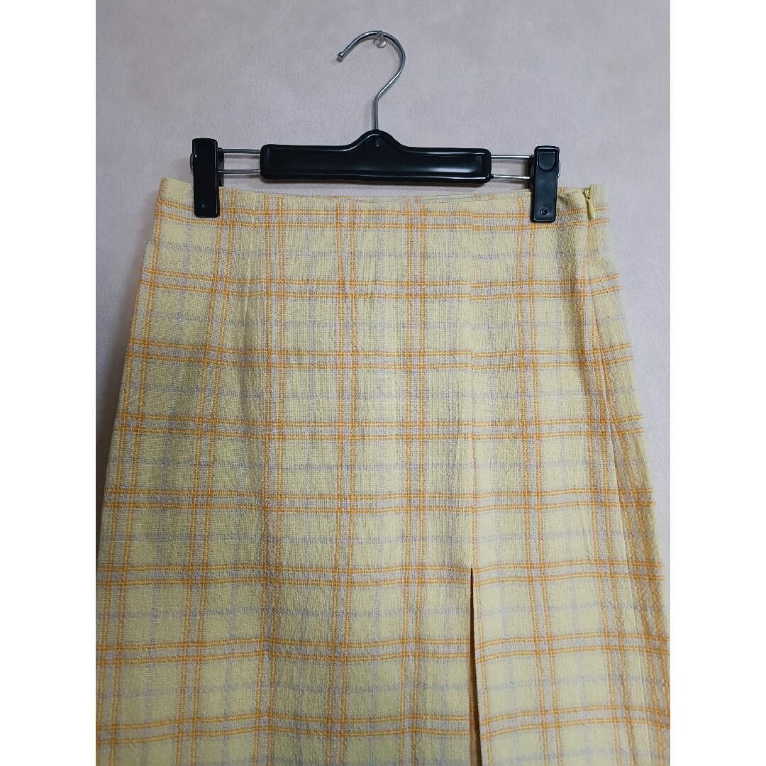 ZARA(ザラ)の新品 ZARA ザラ 黄色 イエロー チェック柄 ローング スカート コットン レディースのスカート(ロングスカート)の商品写真
