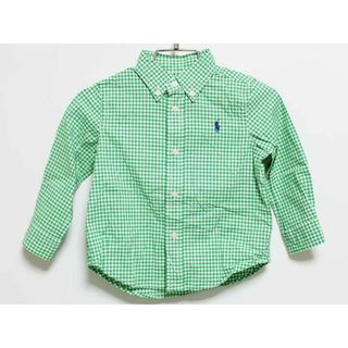 ラルフローレン(Ralph Lauren)の‡ラルフローレン/Ralph Lauren‡85cm 長袖ブラウス/シャツ 白×グリーン【中古】子供服 キッズ kids ベビー服 baby 男の子 春 tops 503042(シャツ/カットソー)