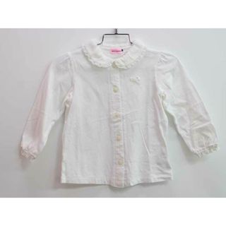 ミキハウス(mikihouse)の▼ミキハウス/mikihouse▼90cm 長袖カットソーブラウス/シャツ 白 お受験 結婚式 七五三 冠婚葬祭 発表会フォーマル お稽古 通塾 見学会 面接 通学 見学会 説明会 運動適正 運動テスト【中古】 子供服 キッズ kids ベビー服 baby 女の子 fml 131042(シャツ/カットソー)