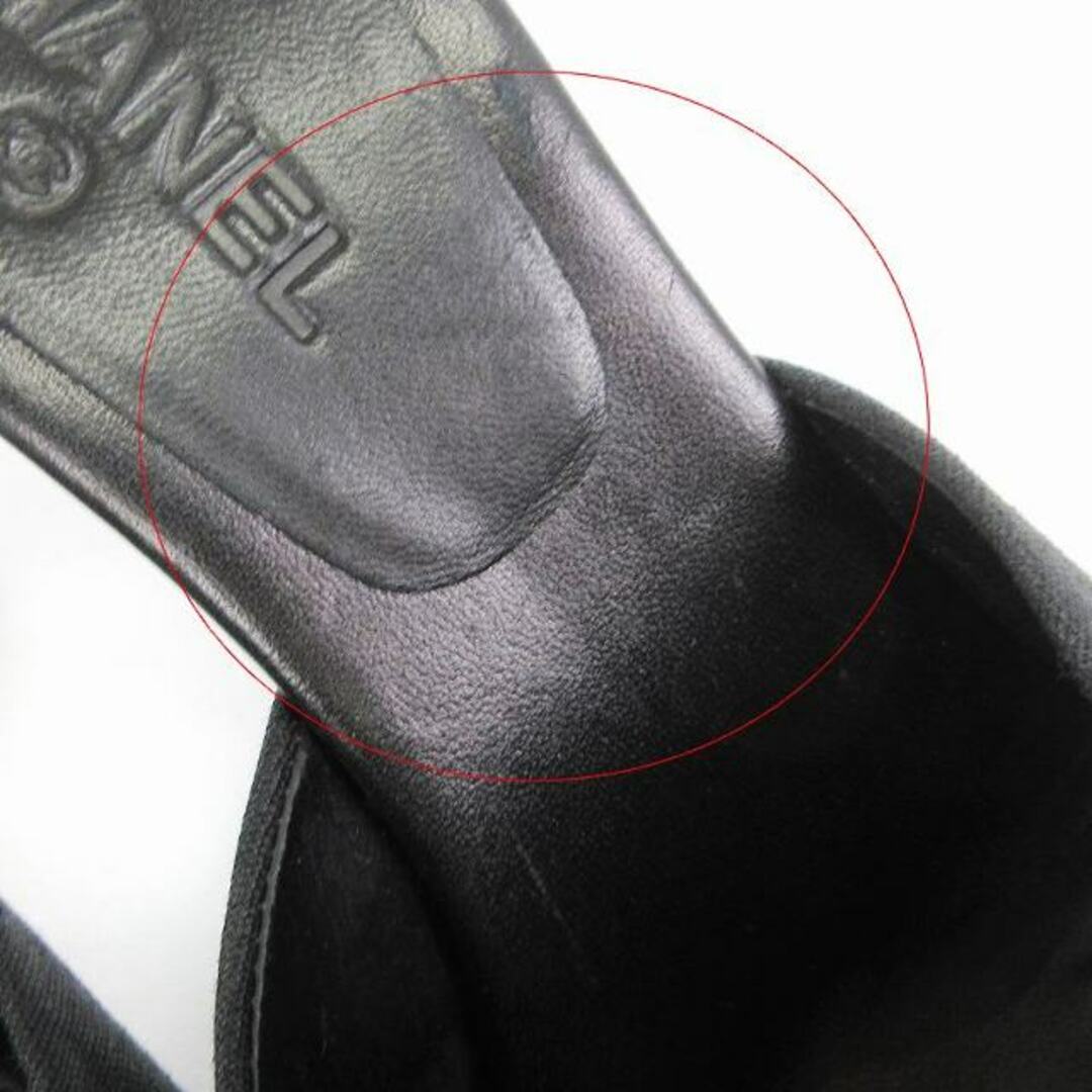 CHANEL(シャネル)のシャネル ミュールサンダル カメリア ココマーク 黒 22cm位 ■SM1 レディースの靴/シューズ(サンダル)の商品写真