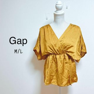 ギャップ(GAP)のギャップ　カシュクールブラウス　ゴム入り　光沢感　ドルマンスリーブ【M/L】(シャツ/ブラウス(長袖/七分))