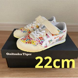 Onitsuka Tiger - 新品　未使用　オニツカタイガー　22cm セラーノ　花柄　ホワイト　ベージュ