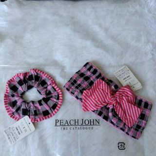 ピーチジョン(PEACH JOHN)のPEACH JON　ピーチジョン　ターバン＆シュシュ　ヘアバンド　ピンクリボン(ヘアゴム/シュシュ)