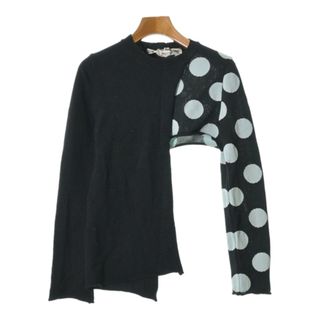 コムデギャルソン(COMME des GARCONS)のCOMME des GARCONS ニット・セーター XS 黒x水色(ドット) 【古着】【中古】(ニット/セーター)