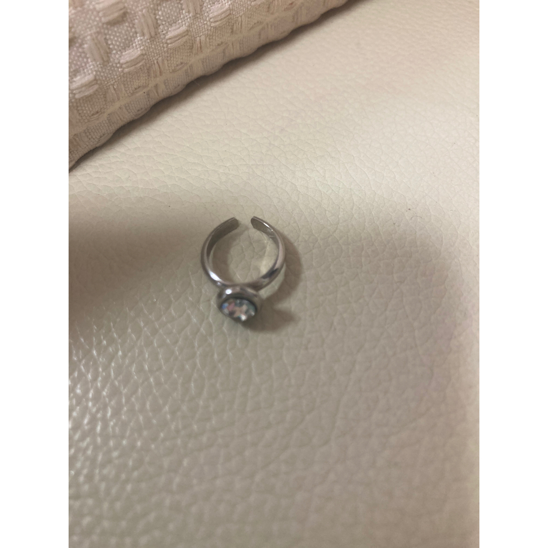 1655.クリアストーン指輪☆ピンキーリング☆フリーサイズ レディースのアクセサリー(リング(指輪))の商品写真
